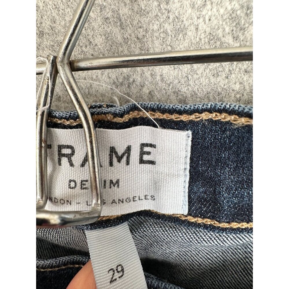 Frame Le Skinny De Jeanne Jeans Blue Medium Wash 29 Wooster Frayed Distressed - Picture 2 of 16